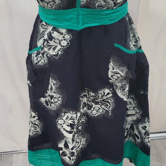 Colcci Gorgeous Black Floral Retro Dress Size Small - Picture 2 of 10